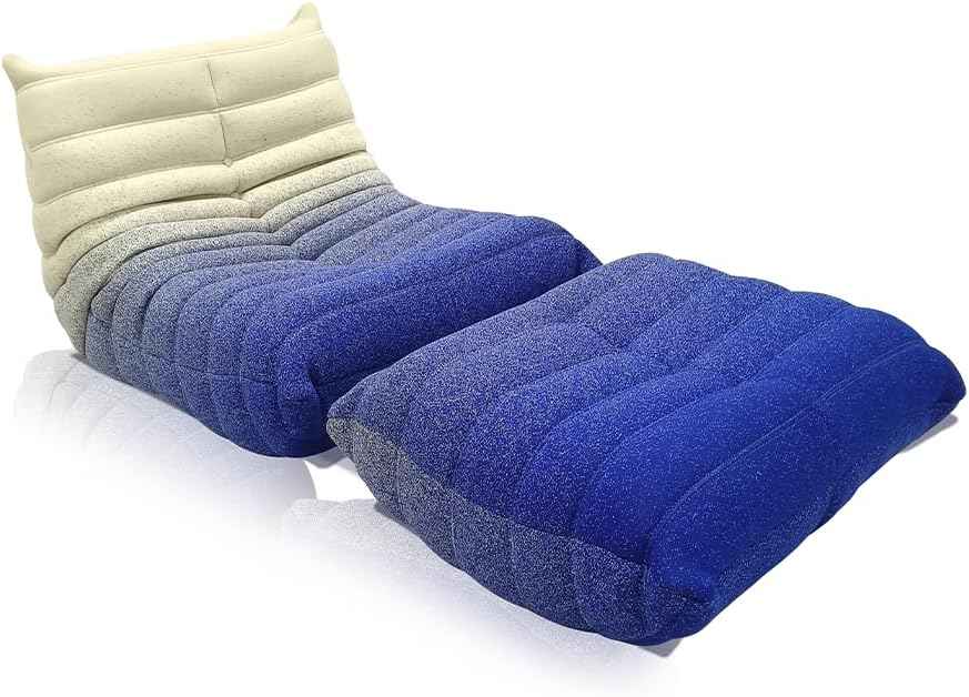 NAVO Cloud Couch, Single Seated Foam Sofa(InfinityWeave, GALAXY BLUE - Sofa & Ottoman)