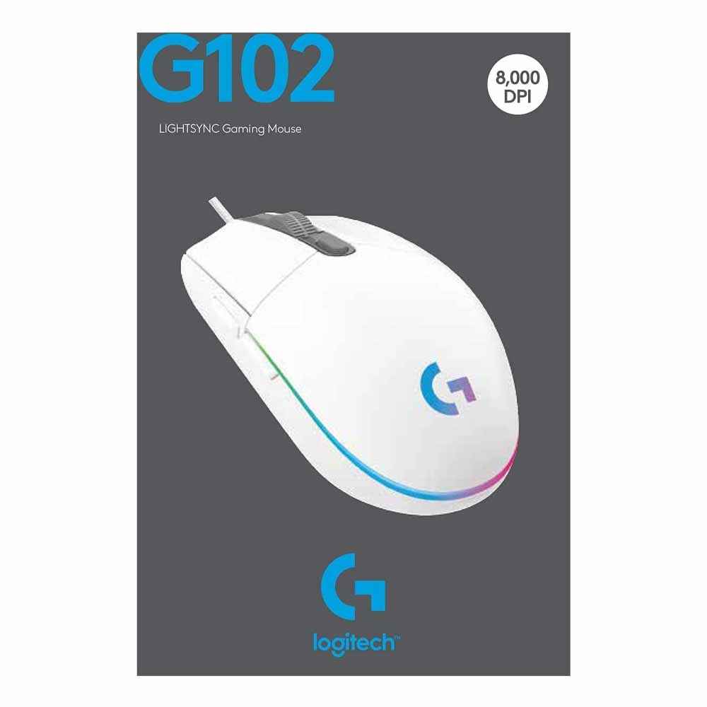 Logitech G102 Wired Gaming Mouse White