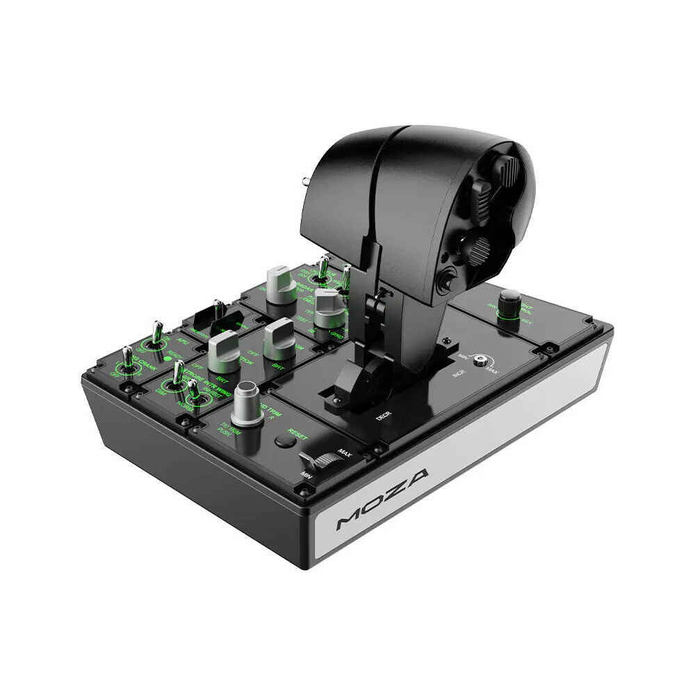 MOZA MTP Throttle, Aluminum Alloy Grip, 27 Programmable Switches, Adjustable Detent System, Built-In Vibration Feedback, 15-Bit Magnetic Encoder, Hall Effect Joystick | AS008