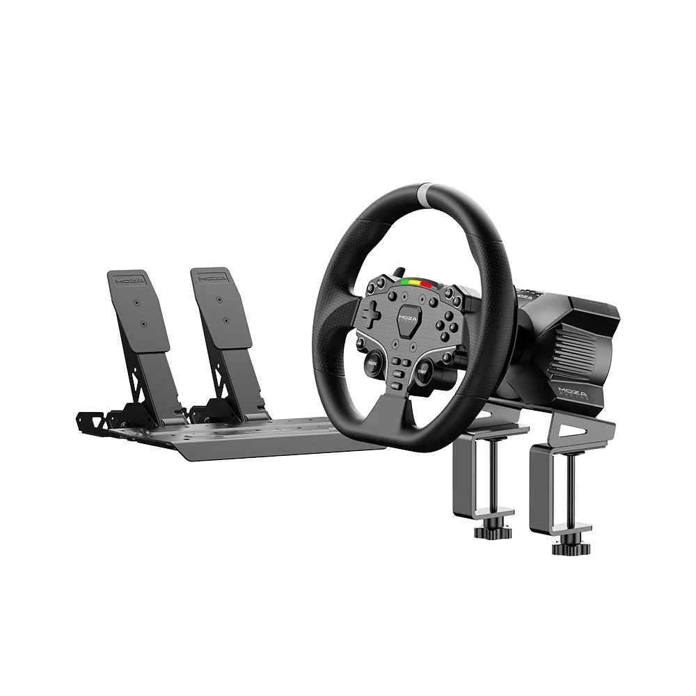 MOZA R3 Racing Wheel and Pedals Bundle, PC Compatible, Direct Drive, 3.9Nm Torque, 11-inch ES Lite Wheel, 22 Buttons, SR-P Lite Pedals, Aviation Aluminium Construction
