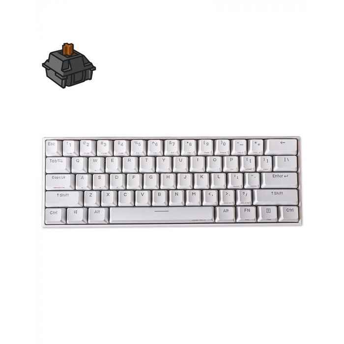 Anne Pro 2 60% Bluetooth Mechanical Keyboard - White / Gateron Pro Brown