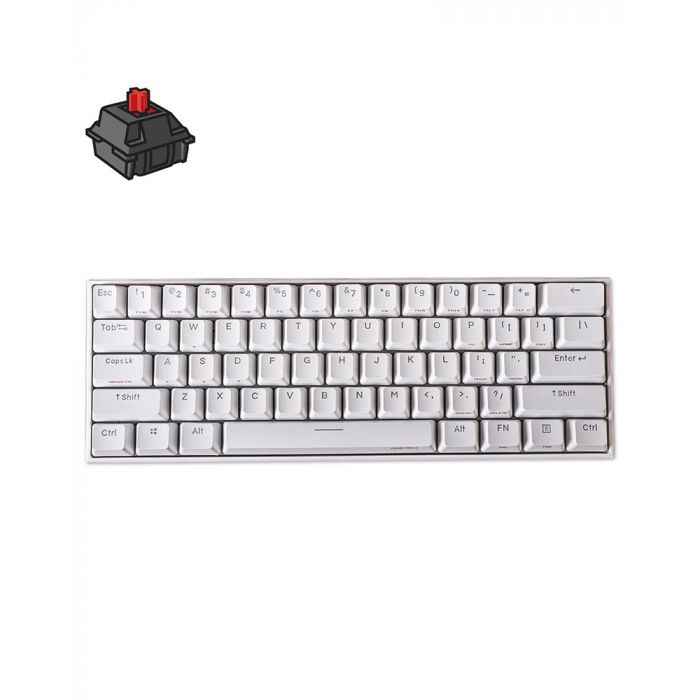 Anne Pro 2 White Gateron Red Switch Gaming Keyboard