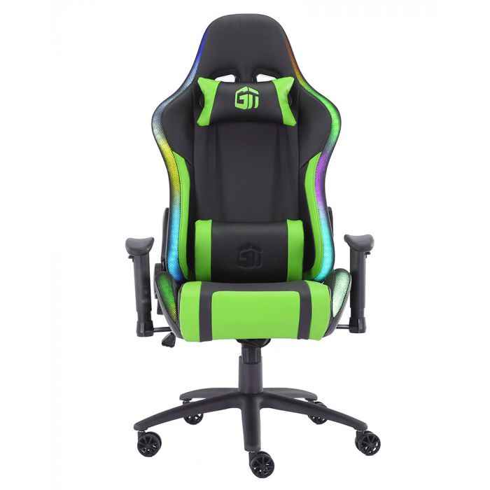 GamerTek Lightning RGB Gaming Chair Green & Black