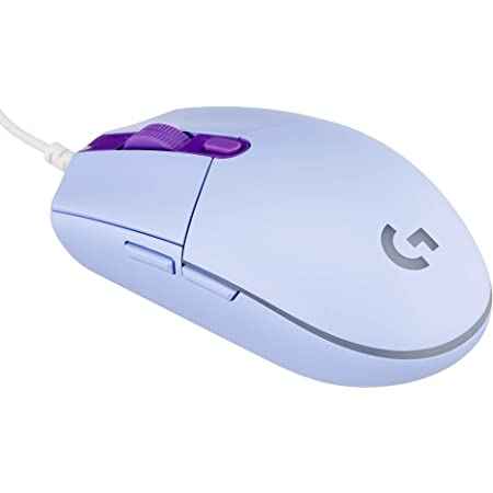 Logitech G203 LIGHTSYNC Gaming Mouse, 8000 DPI, Customizable Buttons & Color Waves - Lilac