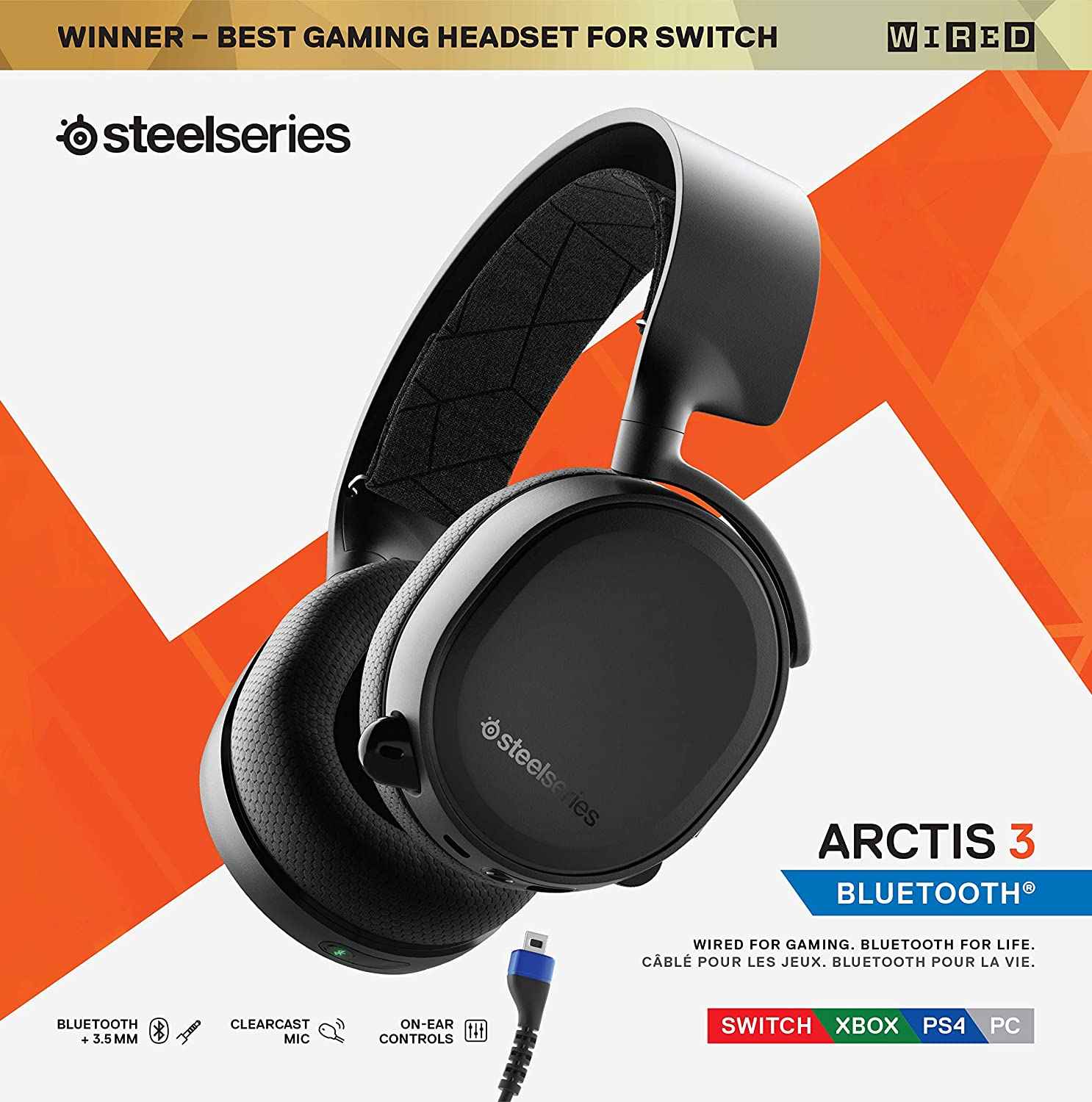 SteelSeries Arctis 3 Bluetooth - Wired Gaming Headset - Black