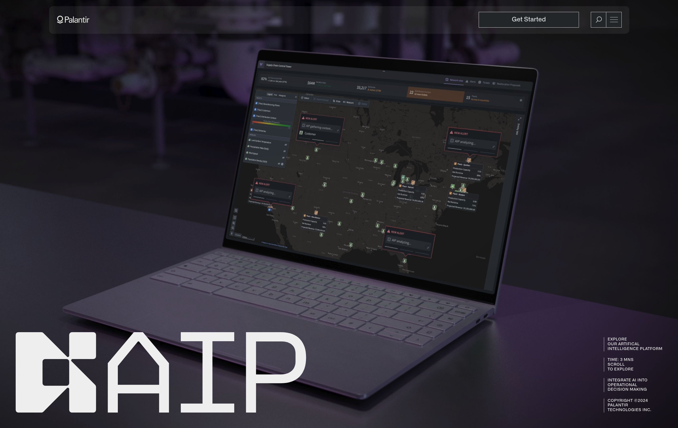 Palantir AI Platform website