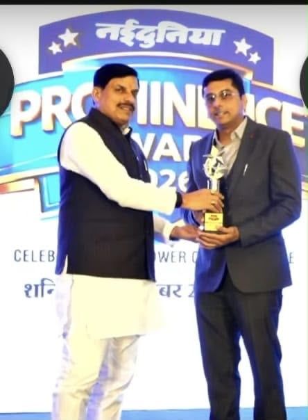 मुख्यमंत्री डॉ. मोहन यादव ने डॉ. जीशान अहमद को Prominence Award 2026 से किया सम्मानित