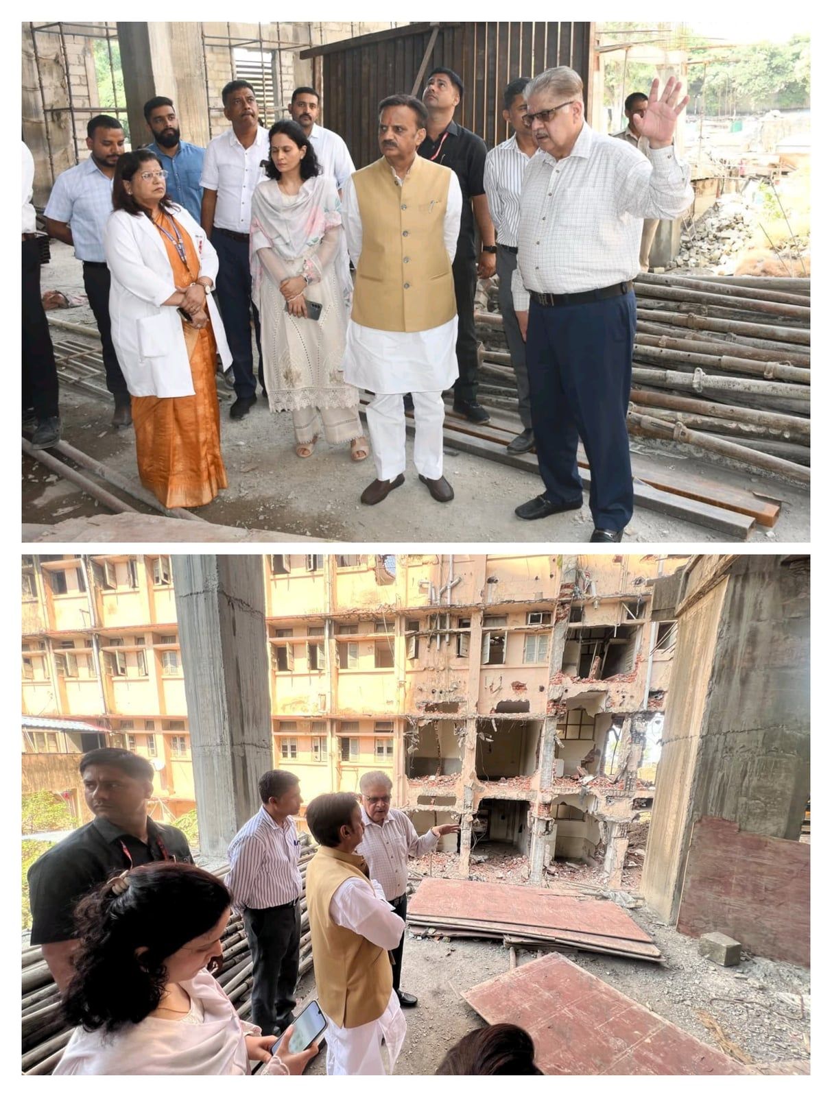 स्वास्थ्य सुविधाओं को नई गति देने मैदान में उतरे उप मुख्यमंत्री राजेंद्र शुक्ल, GMC-हमीदिया के निर्माण कार्यों की ली जानकारी