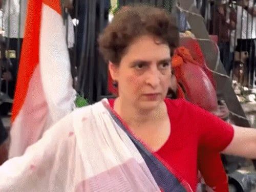 तिरंगे के आगे तनकर खड़ी हुईं प्रियंका:राहुल ने एनर्जी ड्रिंक ऑफर किया, पोस्टर पर लिखा- 'ज्ञानेश इट्स डन ब्रो'; प्रदर्शन के 10 घंटे 14 PHOTO-VIDEOS में