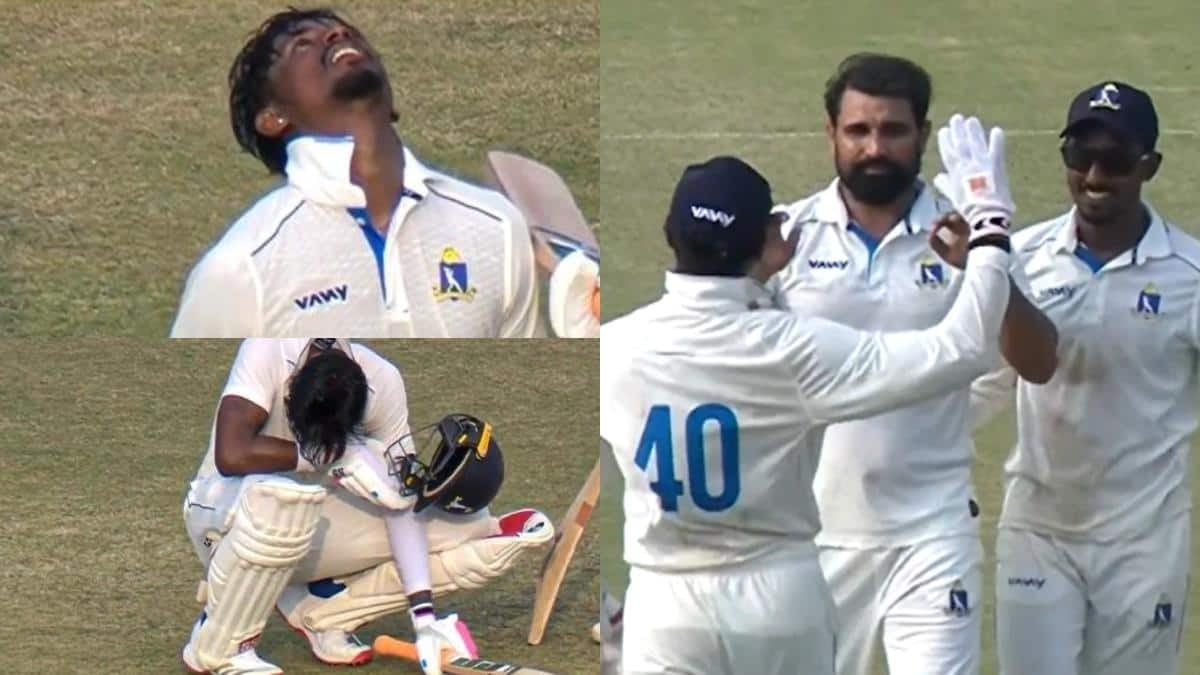 रणजी ट्रॉफी: अभिषेक का शतक, मोहम्मद शमी ने लिए 5 विकेट; बंगाल ने दिल्ली को बुरी तरह हराया