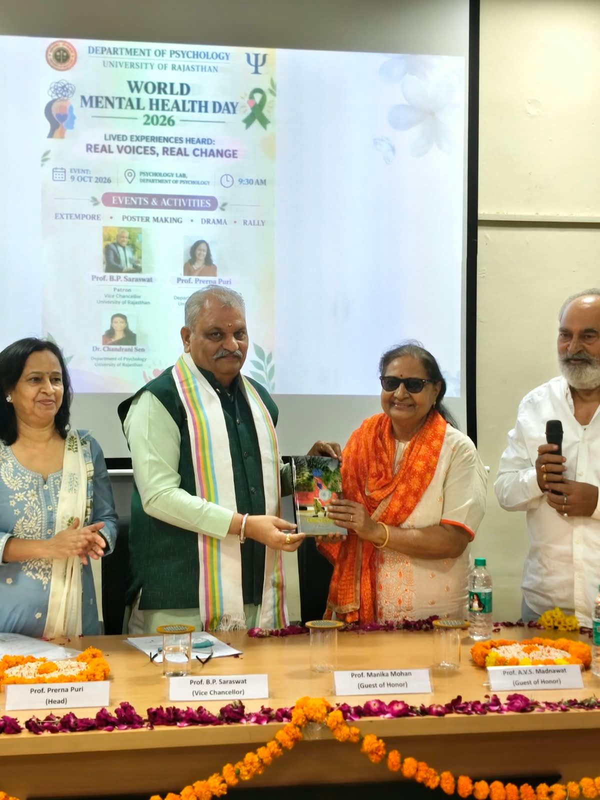 मानसिक स्वास्थ्य पर खुलकर बात करना स्वस्थ समाज की पहली जरूरत : प्रो. भगवती प्रसाद सारस्वत