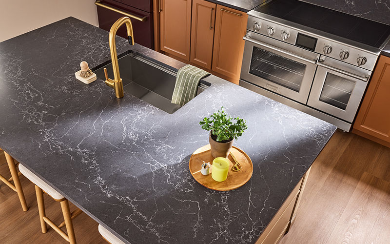 carbo brushed quartz, island countertop, san marcos, california