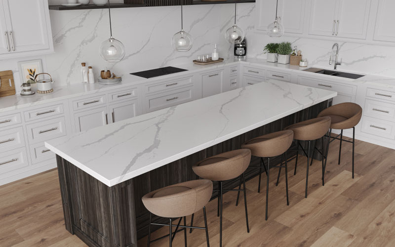 suprema nero quartz, kitchen countertops, ramona, california