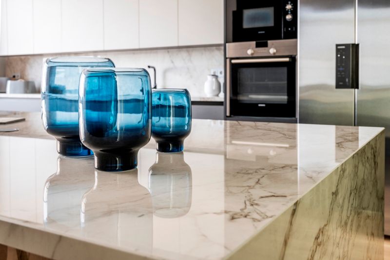 Taj Mahal quartzite kitchen countertops