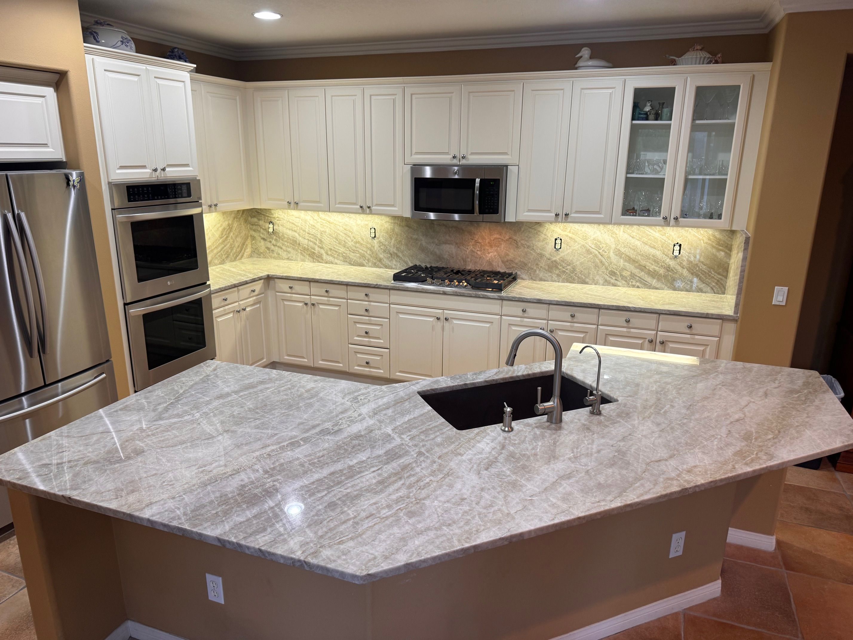 Taj Mahal Quartzite, Kitchen Countertops, Carlsbad, California