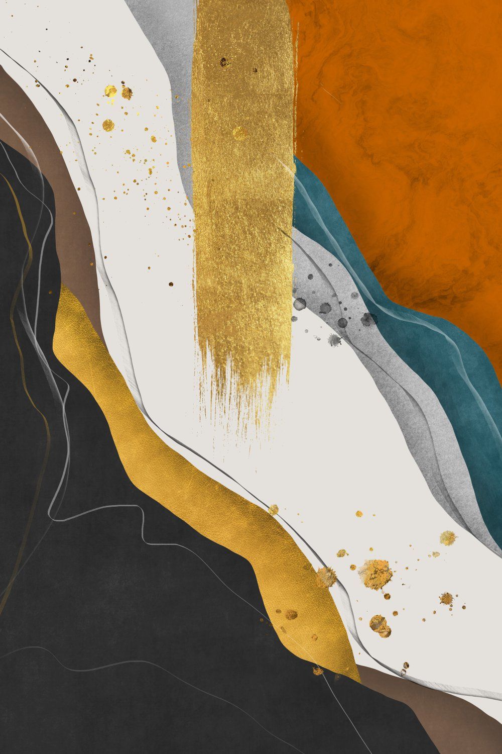 Konten Abstract Monochrome With Splatter