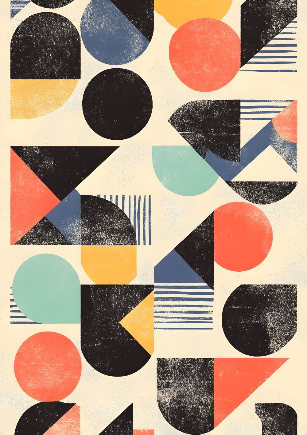 Konten Geometris Warna Murni