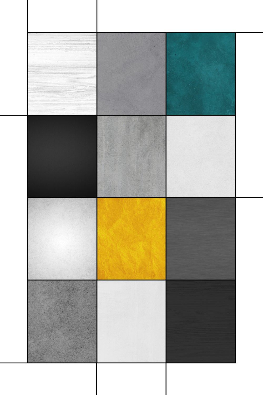 Konten Grid Kuning Hitam