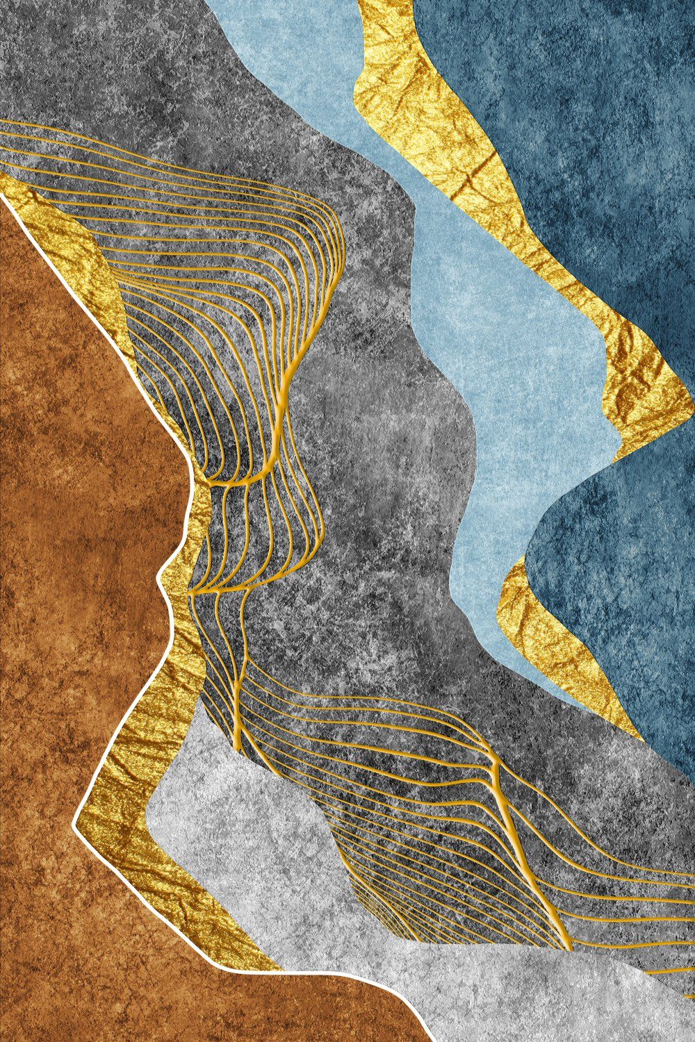 Konten Landscape dengan Latar Gunung dan Suhu Biru