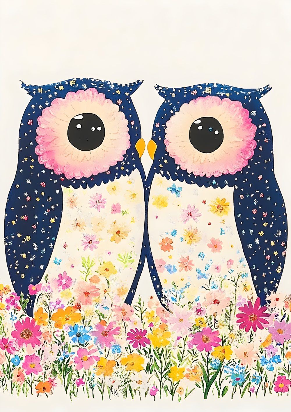 Konten Owl dengan Bunga