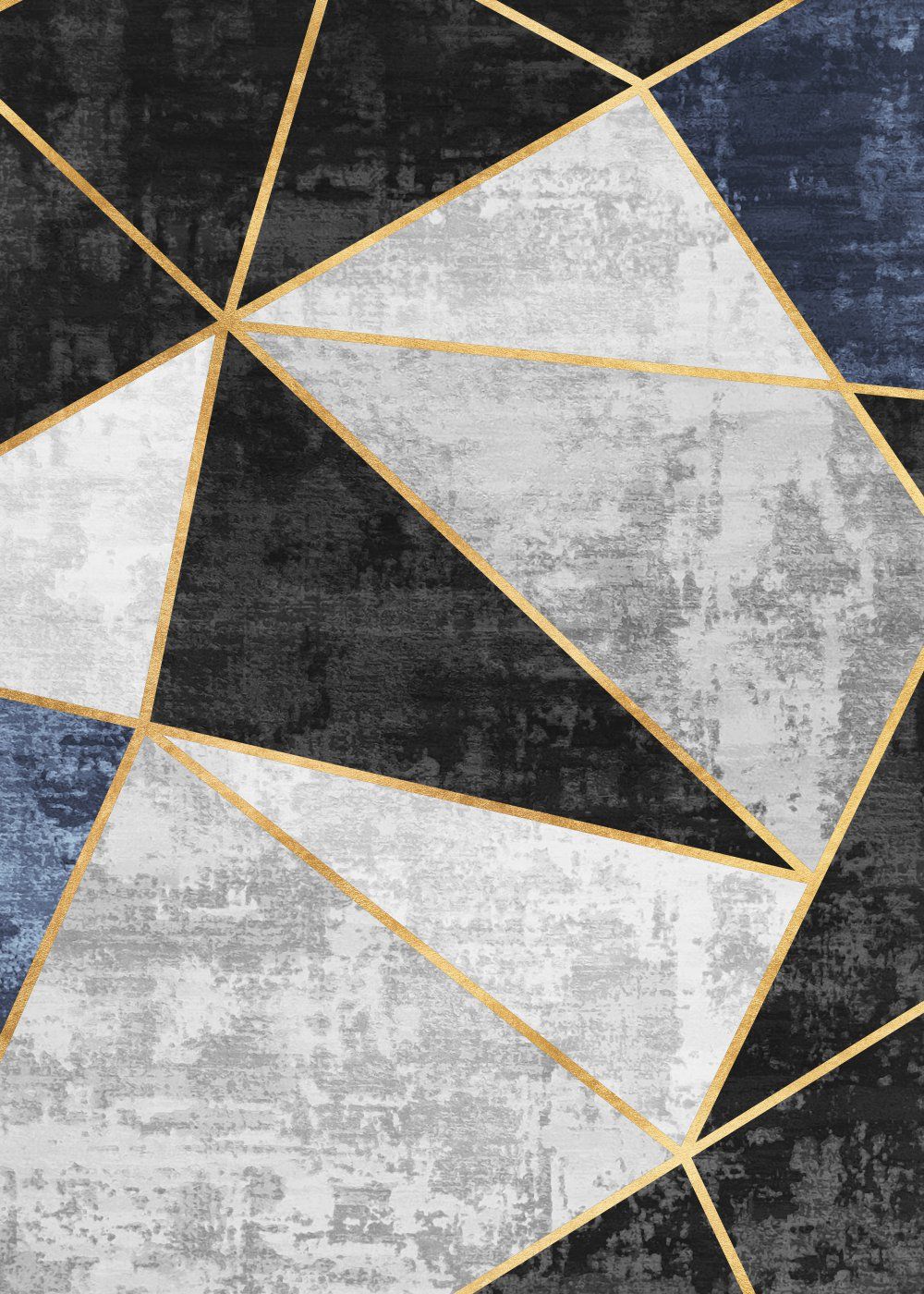 Konten Rug Geometris Hitam Putih