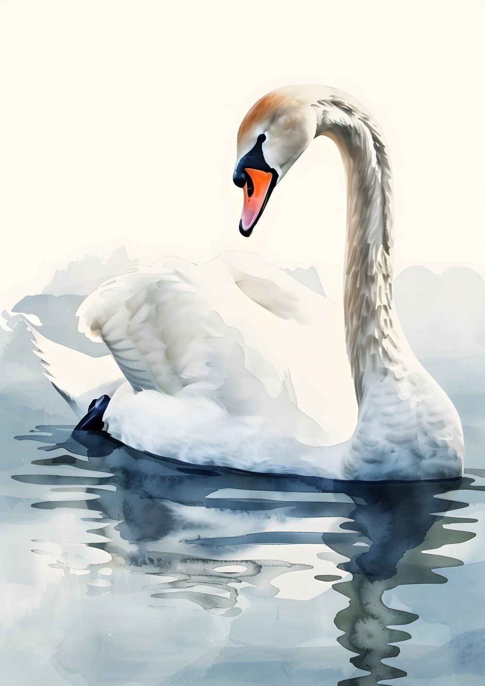 Konten Swan Swimming In Water