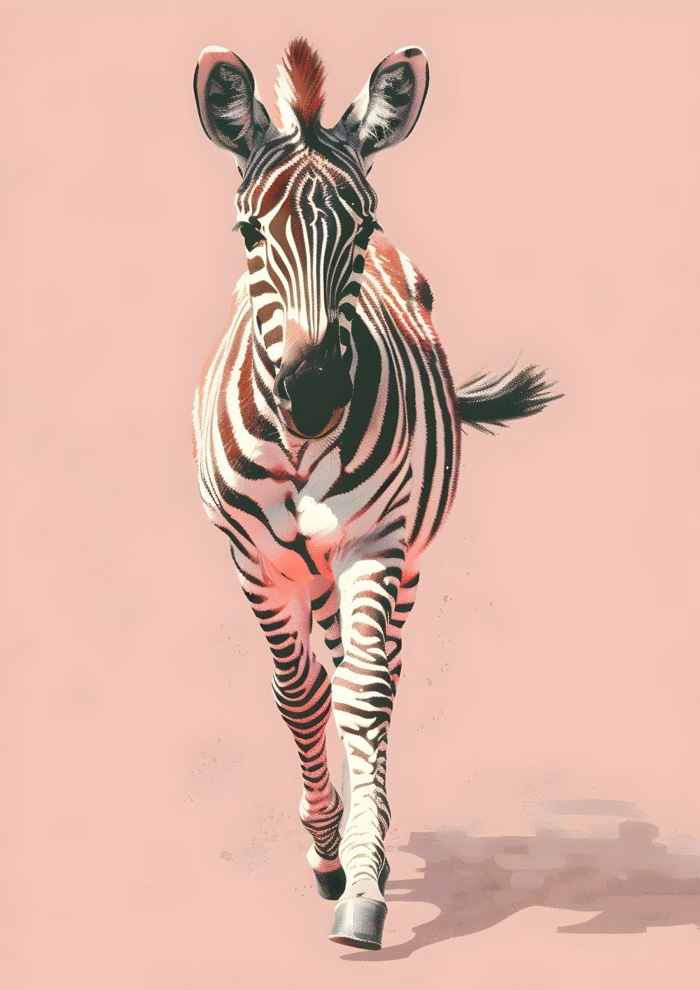 Konten Zebra dalam Lingkungan Pink