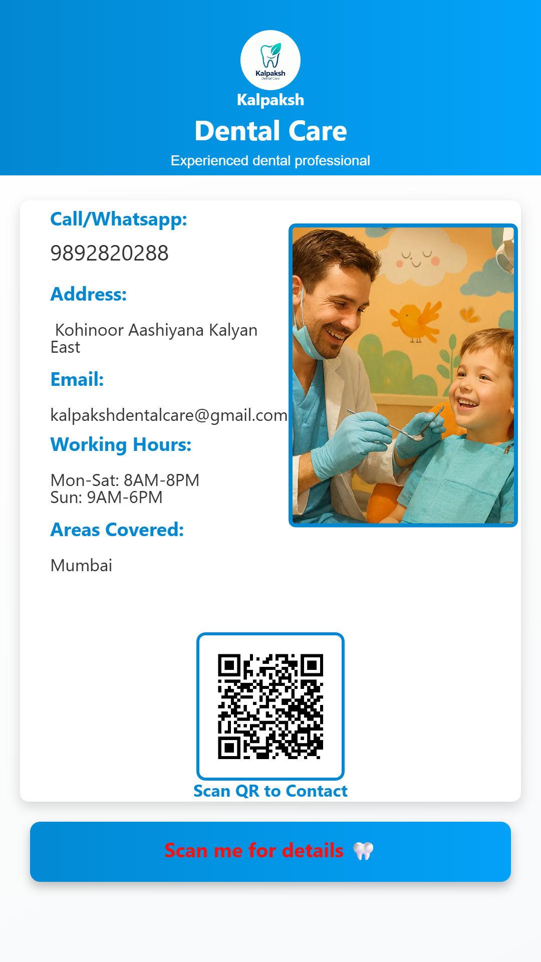 Dental Clinic Visiting Card