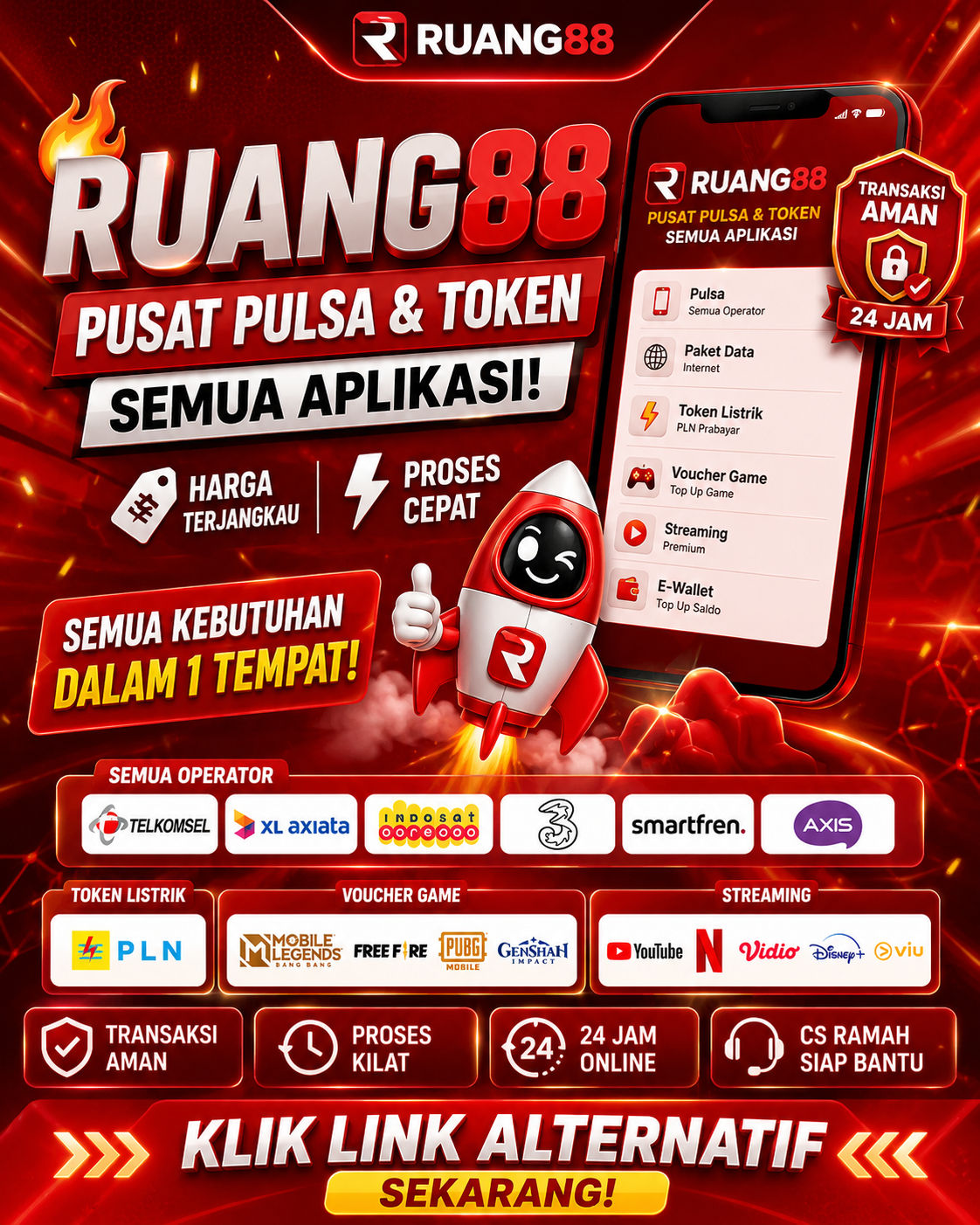 RUANG88 – Pusat Pulsa & Token Semua Aplikasi! Harga Terjangkau, Proses Cepat. Klik Link Alternatif Sekarang!