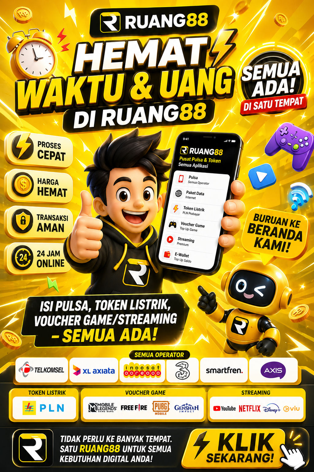 ⚡ Hemat Waktu & Uang di RUANG88: Isi Pulsa, Token Listrik, Voucher Game/Streaming – Semua Ada! Buruan ke Beranda Kami!