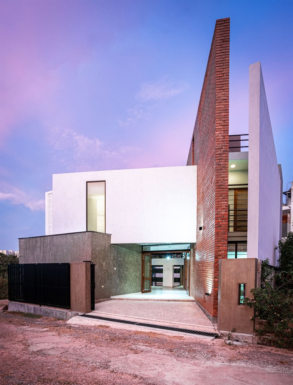 Front view of "The Fusion" house