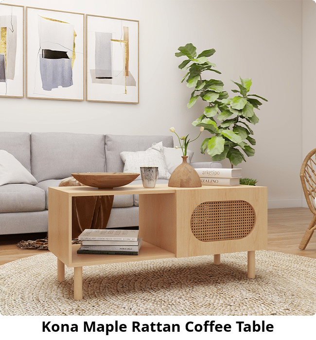 Kona Maple Rattan Coffee Table