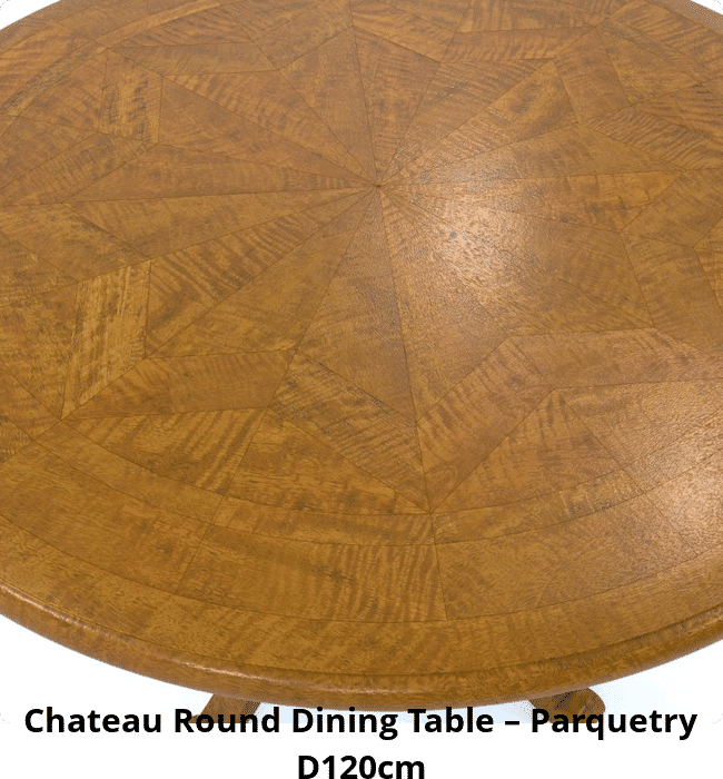 Chateau Round Dining Table – Parquetry D120cm