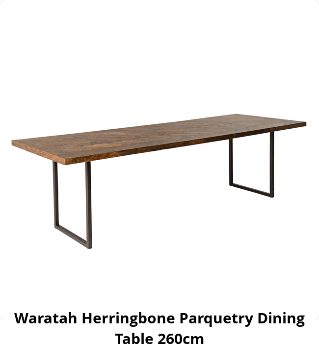 Waratah Herringbone Parquetry Dining Table 260cm