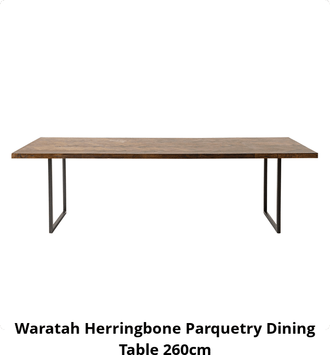 Waratah Herringbone Parquetry Dining Table 260cm