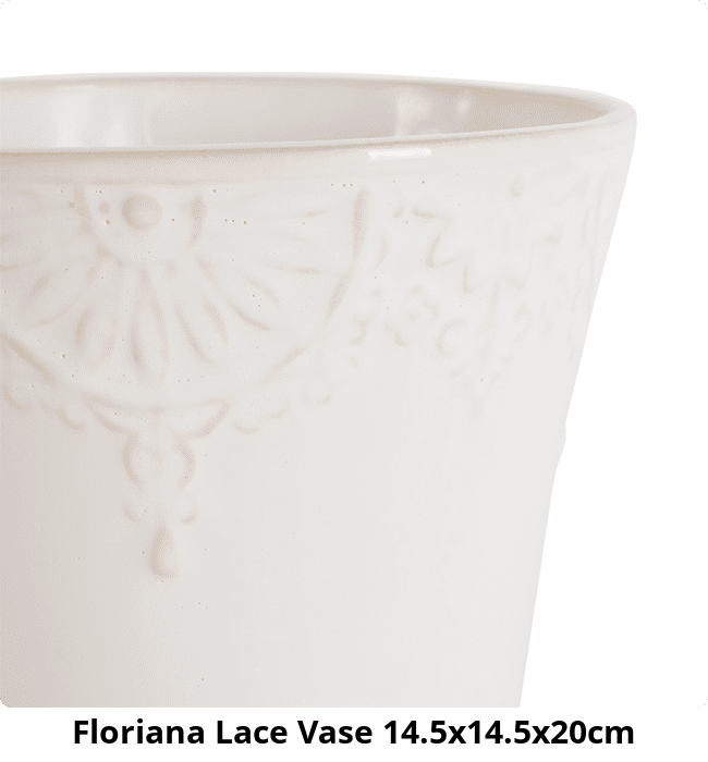 Floriana Lace Vase 14.5x14.5x20cm