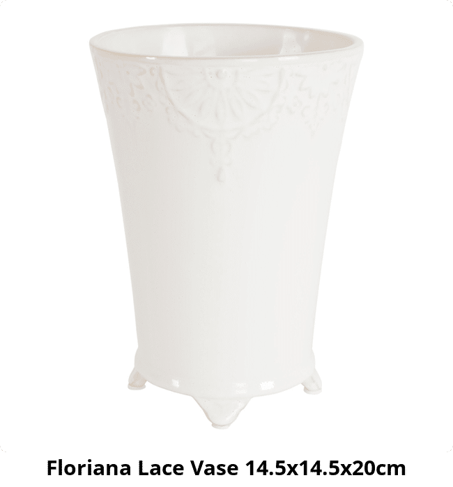 Floriana Lace Vase 14.5x14.5x20cm