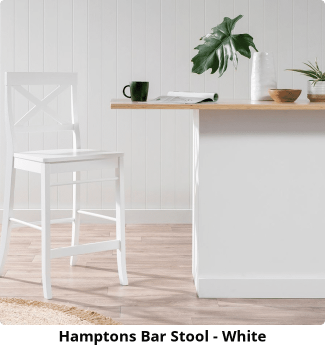 Hamptons Bar Stool - White