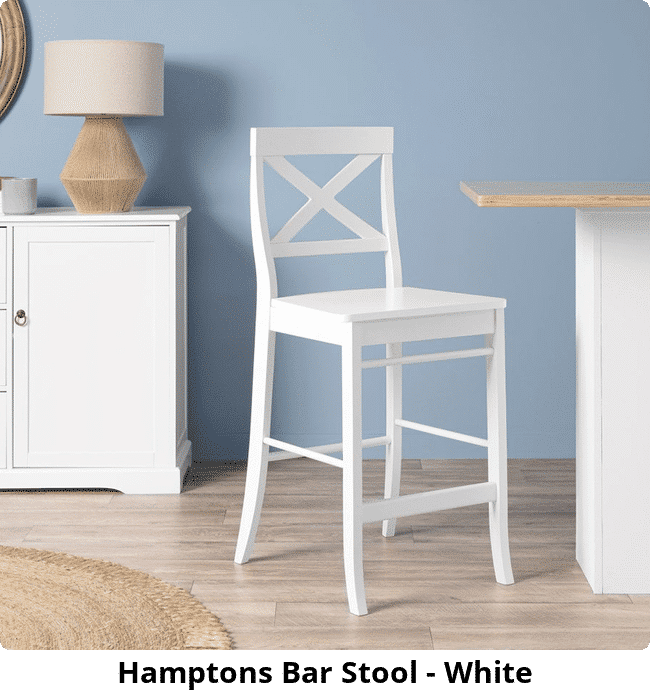 Hamptons Bar Stool - White