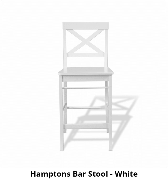 Hamptons Bar Stool - White