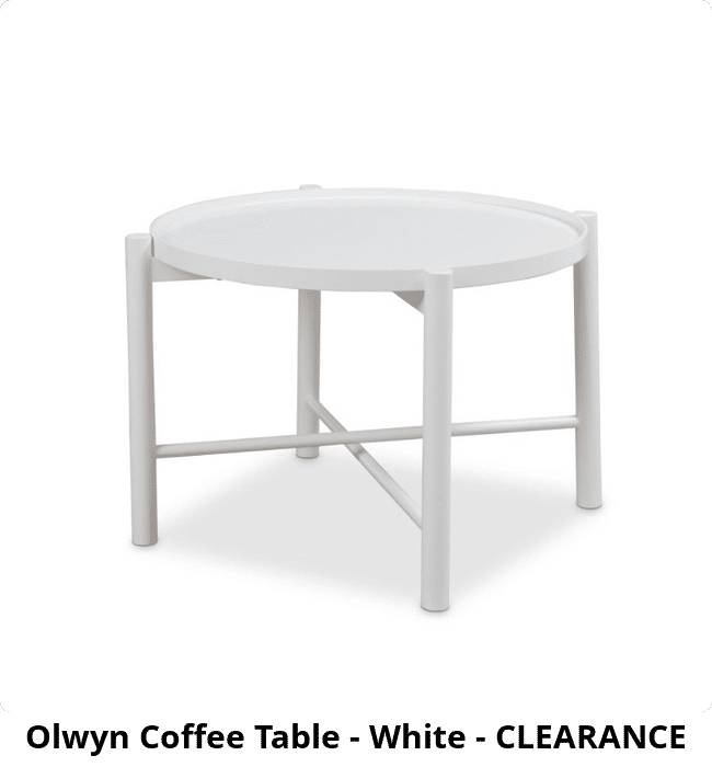 Olwyn Coffee Table - White - CLEARANCE