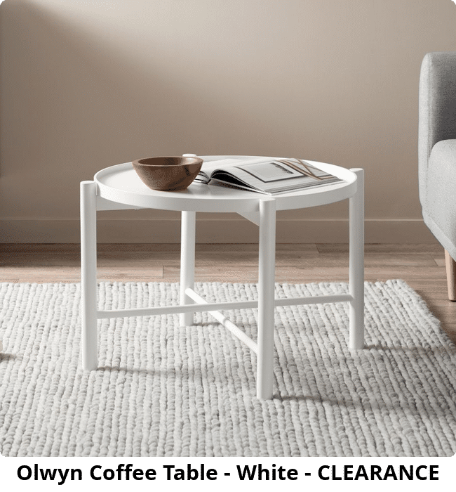 Olwyn Coffee Table - White - CLEARANCE