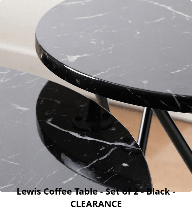 Lewis Coffee Table - Set of 2 - Black - CLEARANCE