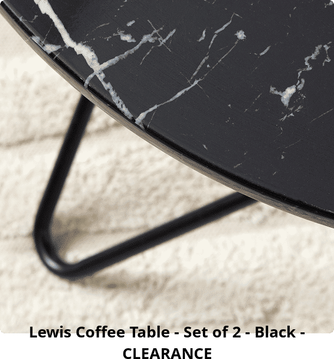 Lewis Coffee Table - Set of 2 - Black - CLEARANCE