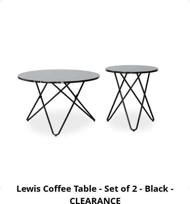 Lewis Coffee Table - Set of 2 - Black - CLEARANCE