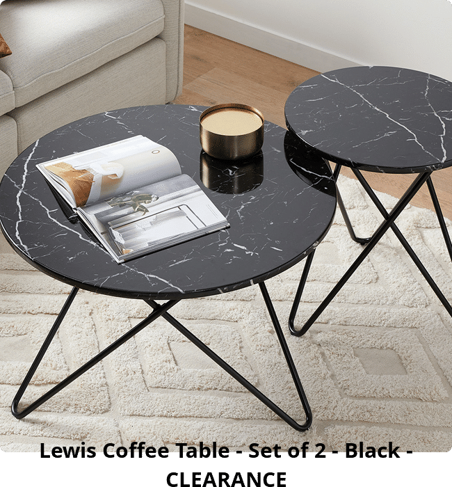 Lewis Coffee Table - Set of 2 - Black - CLEARANCE