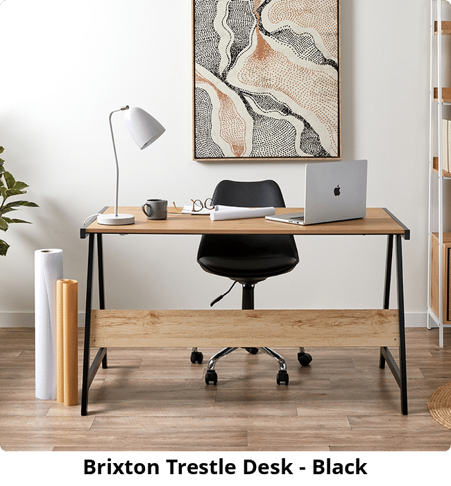 Brixton Trestle Desk - Black