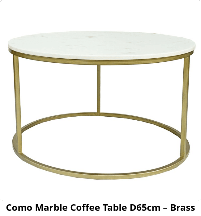 Como Marble Coffee Table D65cm – Brass