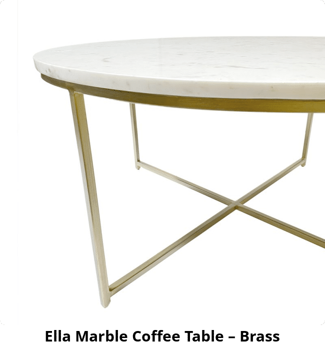 Ella Marble Coffee Table – Brass