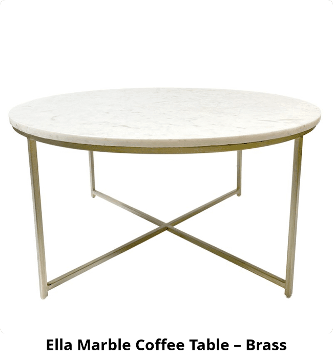 Ella Marble Coffee Table – Brass